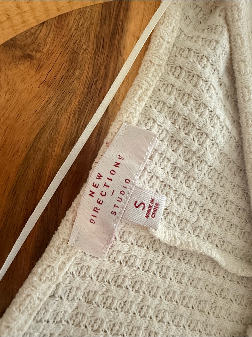 new directions Cream Textured Crewneck Sweater